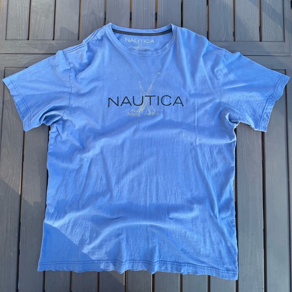 Vintage Nautica Blue Skate T-Shirt